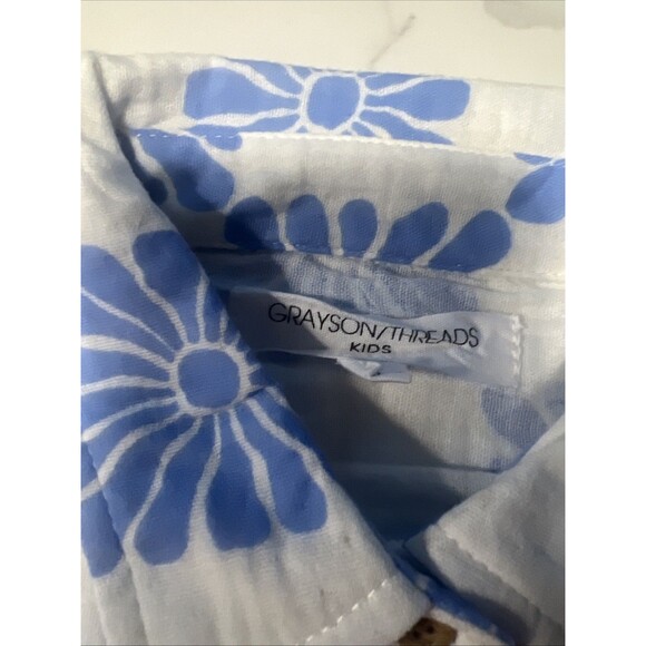 Grayson Threads Kids Girls Size M(8) Top & Shorts White And Blue 2 PC Set - Picture 5 of 9